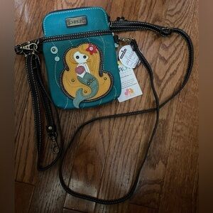 Chala Handbag Cell Phone Crossbody Purse Mermaid Handbag With Adjustable Straps